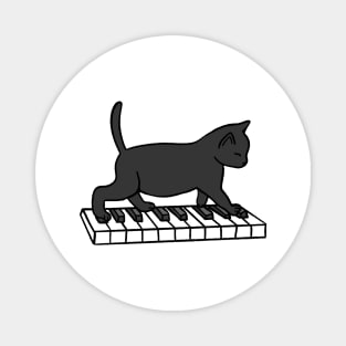 Cat Playing Piano Magnet